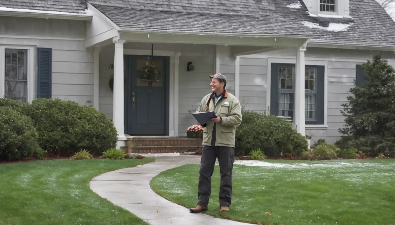 Friendly provider talking with a homeowner at the front door of a home in Lawrence